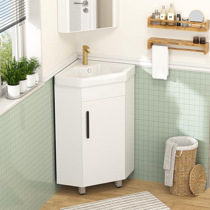 24" Corner Bathroom Vanity Sink Combo by FINDEPOT
