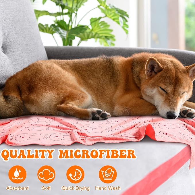 Peryiter 8 Pcs Dog Drying Towels Bulk 55'' x 28'' Pet Grooming Absorbent - Image 6