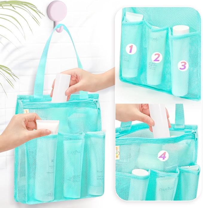 Mesh Shower Caddy Portable, Gym Travel Camp Dorm Room Essentials - Image 2