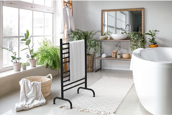 Amba SAFSMB-24 Solo 24" Freestanding 10 Bar Towel Warmer in Matte Black - Image 3