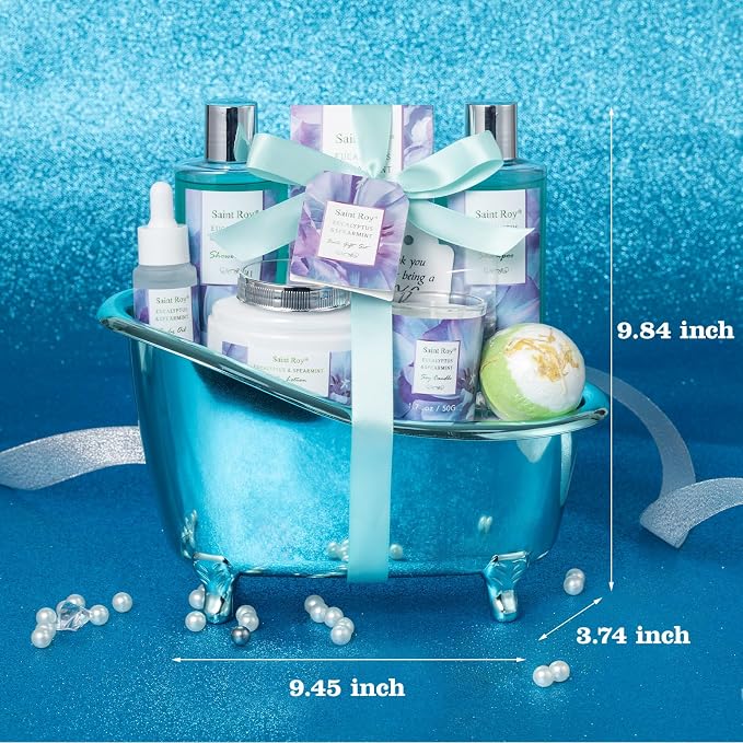 Bath and Body Basket Set Luxury EUCALYPTUS & Mint Spa Gift Basket - Image 7