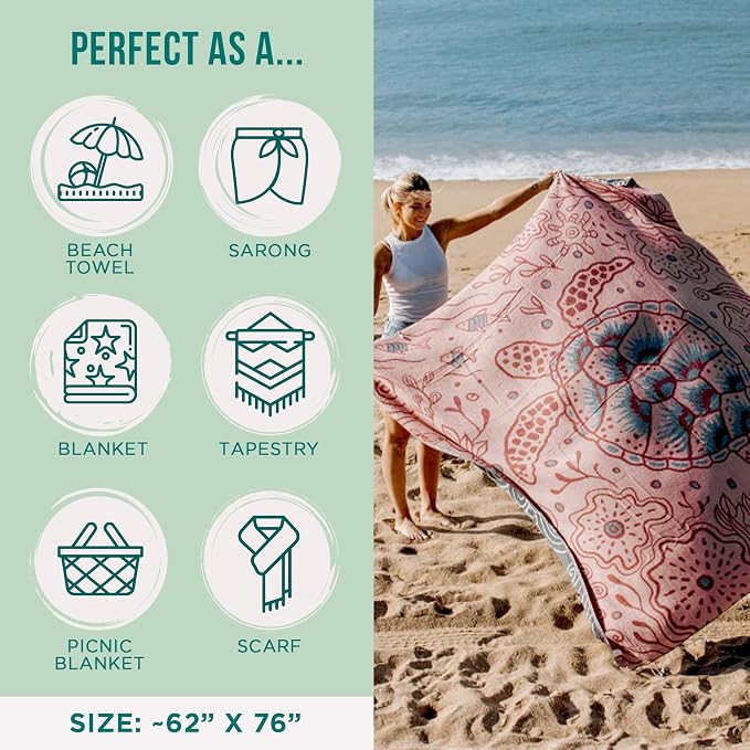 Sand Cloud Extra Large Turkish Beach Towel - Image 3