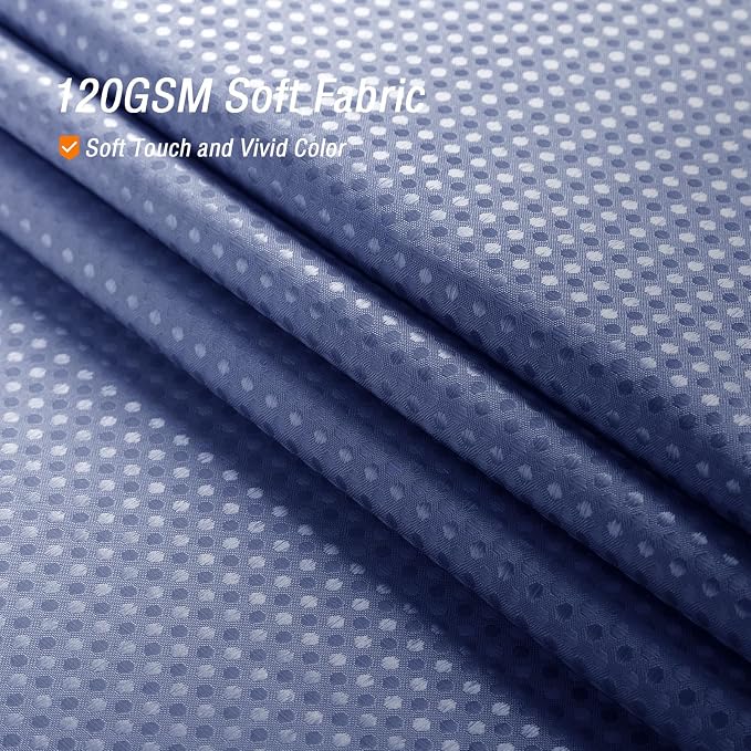 Gibelle Waffle Weave Ombre Fabric Shower Curtain Navy Blue Bathroom Decor - Image 3