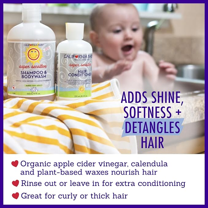 California Baby Super Sensitive Baby Shampoo and Conditioner Set | 100% - Image 7