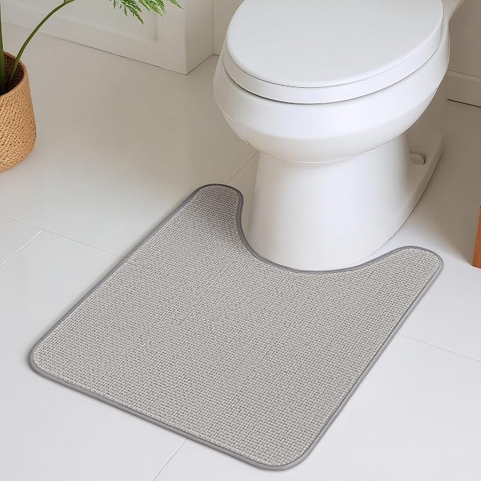 GRANNY SAYS Grey Bathroom Rugs, Soft Chenille Bathroom Mat, Absorbent Bath Mats by GRANNYSAYS