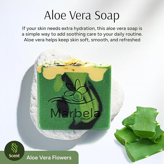 Marbela Cosmetics Aloe Vera Handmade Soap Bar - Image 2