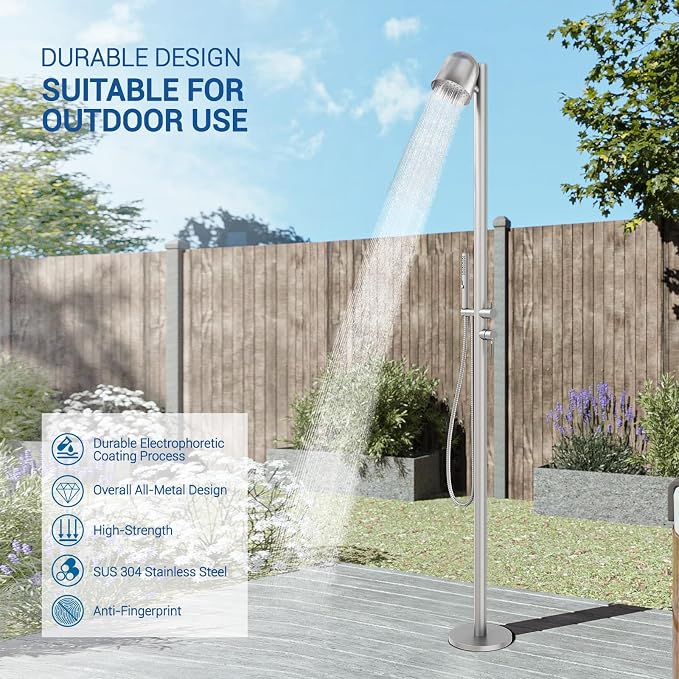 Freestanding Outdoor Shower Faucet Set, Outdoor Shower Kit - Image 2