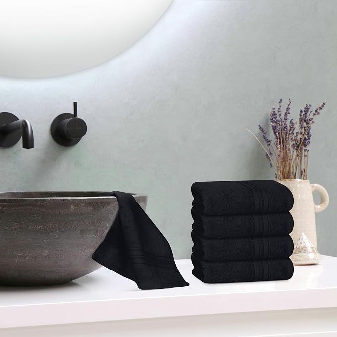 BOUTIQUO Ultra Soft Cotton Washcloths, Contains 12 Piece Face Cloths 12x12 inch - Image 4