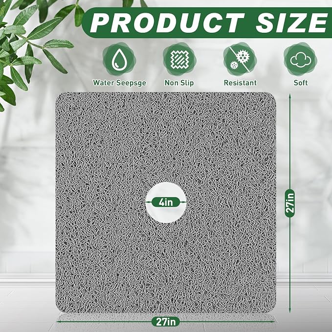 Shower Mat Non Slip, 27 x 27 Inch Extra Large Bath Mat - Image 2