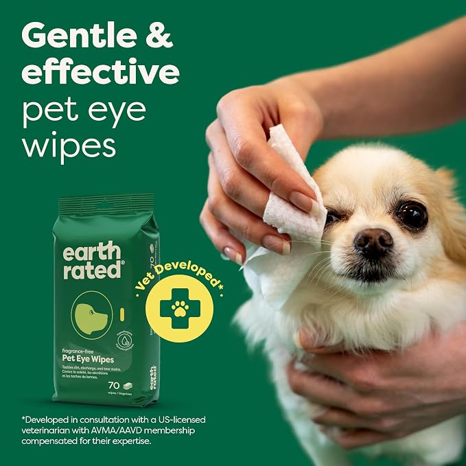 Earth Rated Vet-Developed Pet Eye Wipes, Hypoallergenic Cleaner - Image 2