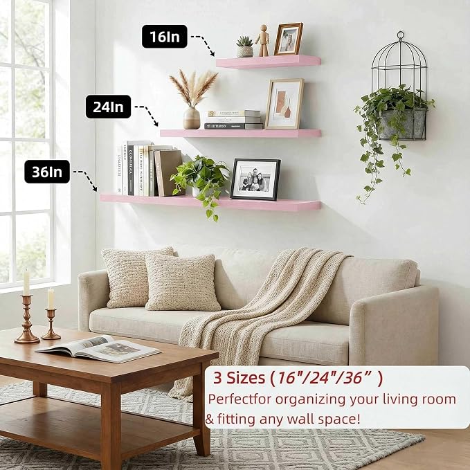 SAUMONIERES Floating Shelves Wall Shelf Solid Wood - Image 6