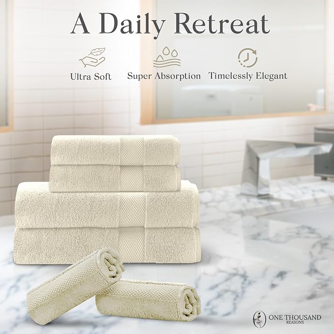 Premium Staple Cotton Bathroom Towel Set - Image 5