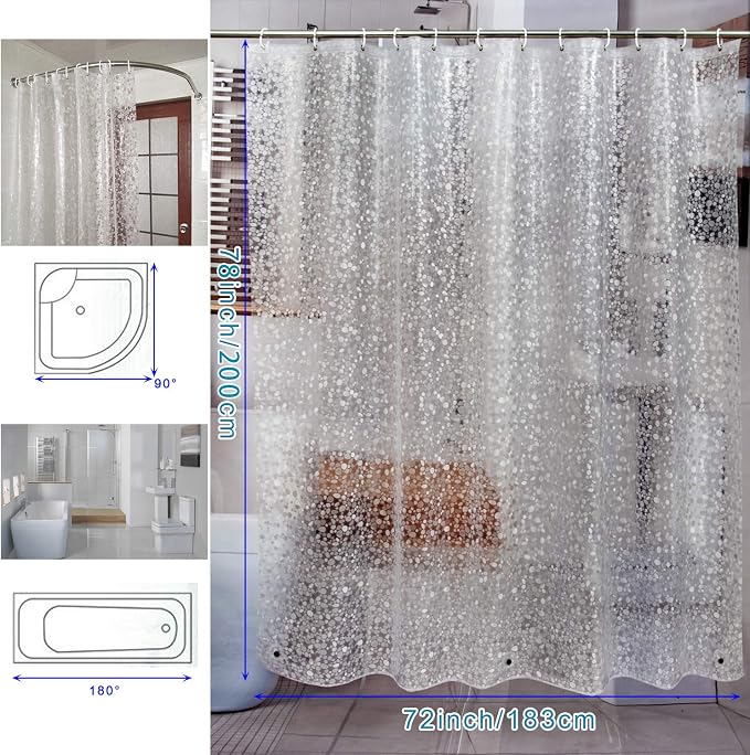 Bostofy Extra Long Shower Curtain Liner, Heavyweight Liner - Image 7