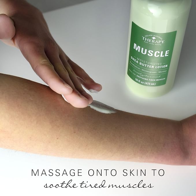 Village Naturals Therapy Muscle Shea Butter Lotion, Eucalyptus Mint Scent - Image 5
