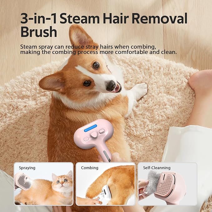 Pet Grooming Brush with Electronic Mist Spray - Image 6