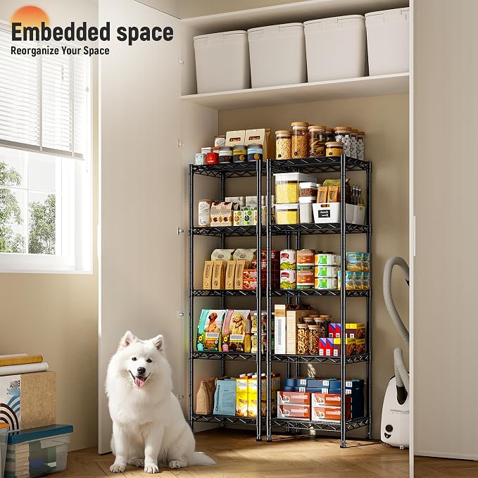 5 Tier Metal Shelving Unit Wire Shelving, Storage Rack - Image 2