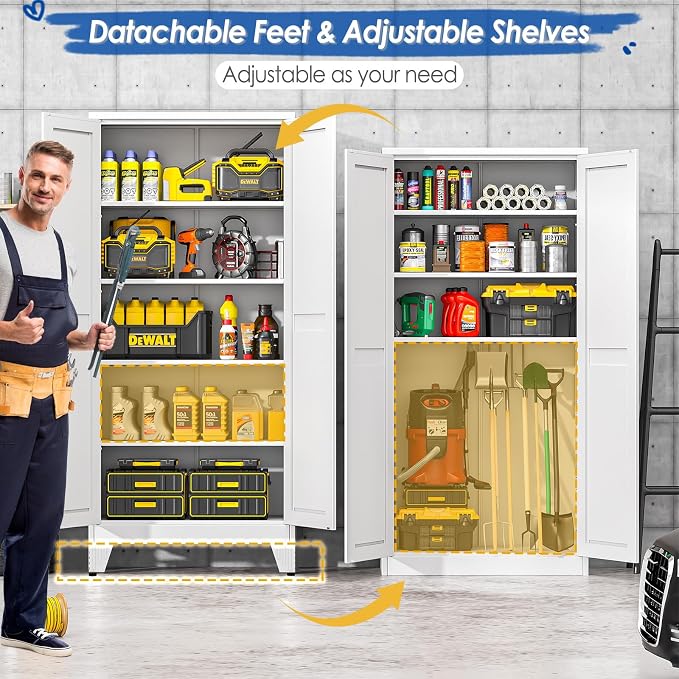 71" Tall Metal Storage Cabinet - Image 4