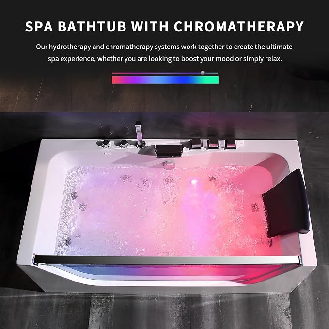 Empava 59" Acrylic Alcove Whirlpool Bathtub - Image 3