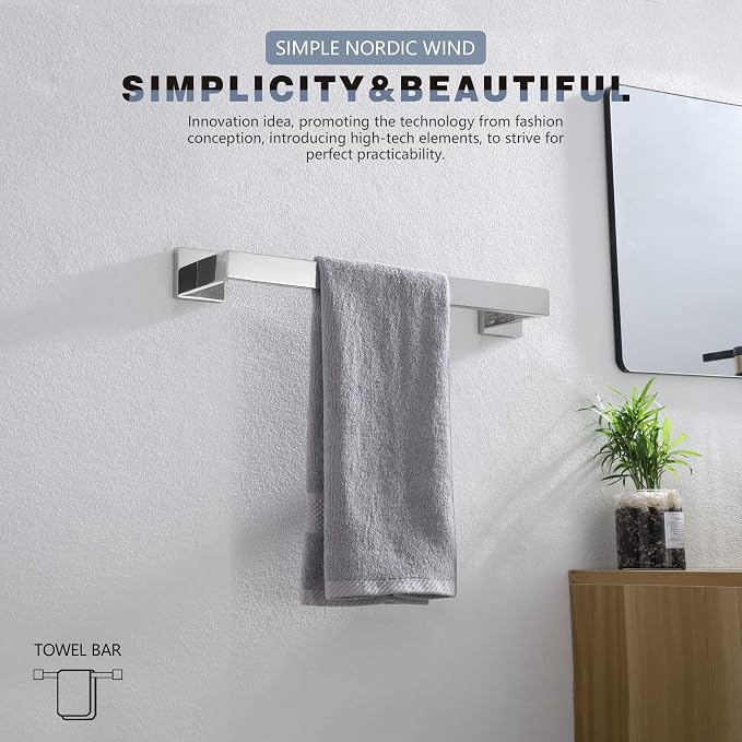 KOKOSIRI 16-Inch Single Towel Bar, Bathroom Kitchen Towel Holder, Wall Mounted - Image 6