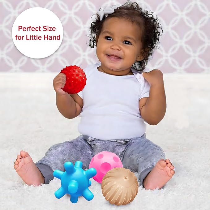 Sensory Balls for Baby Ball for Toddlers 1-3, Textured Multi Ball Set Soft - Image 3