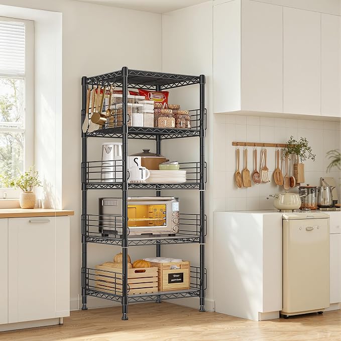 5 Tier Metal Shelving Unit Storage Shelves - Image 2