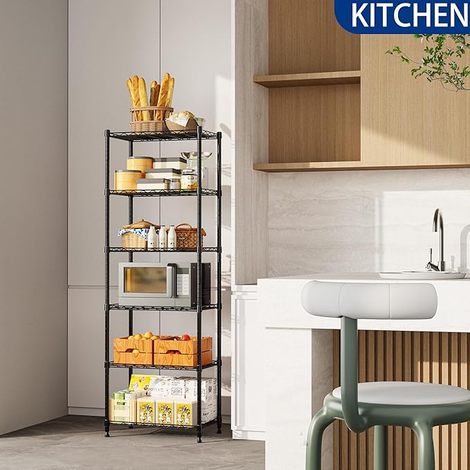 REGILLER 6 Wire Shelving Steel Storage Rack Adjustable Unit Shelves - Image 2