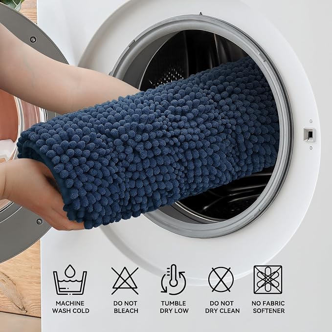 Bcoimo 24"×17" Chenille Bath Mat – Non-Slip - Image 6