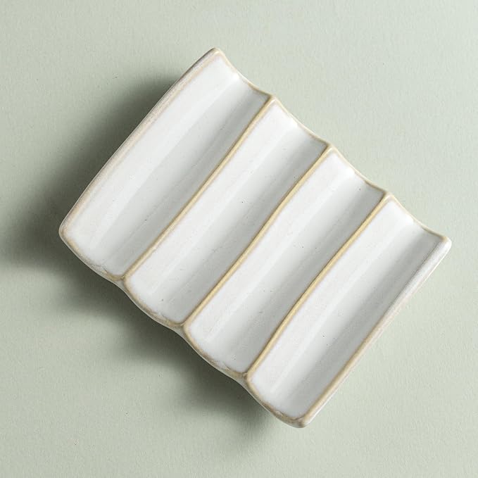 Soap Dish with Self Drain Fluted Design, Bar Soap Holder - Image 5