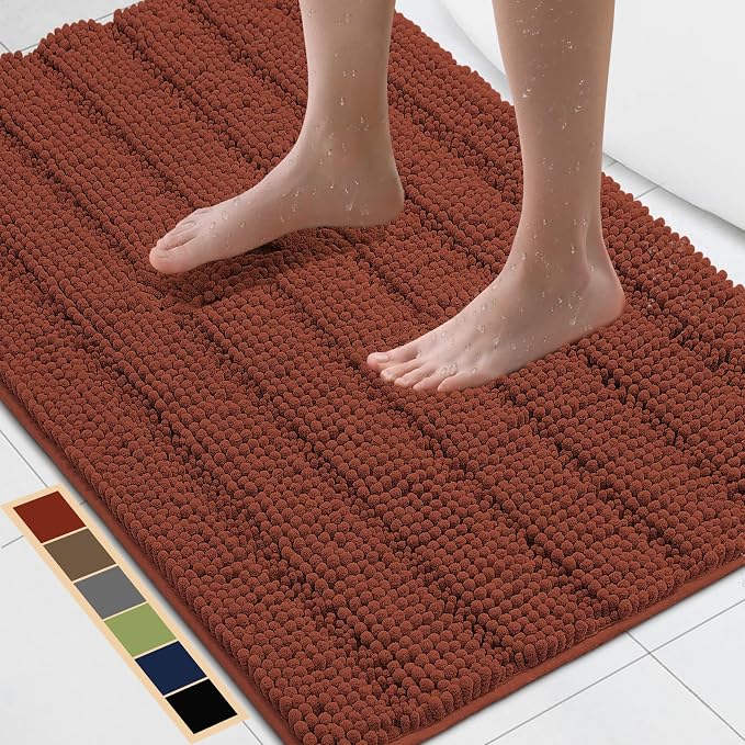 Bcoimo 36"×24" Chenille Bath Mat – Non-Slip by Bcoimo