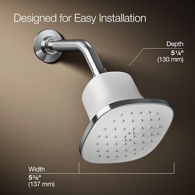Kohler 37722-Y-CP Cinq™ Square single-function filtered showerhead, 2.5 gpm - Image 3