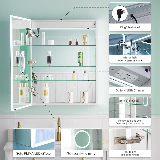 WELLFOR 24" X 30" Medicine Cabinet - Image 11