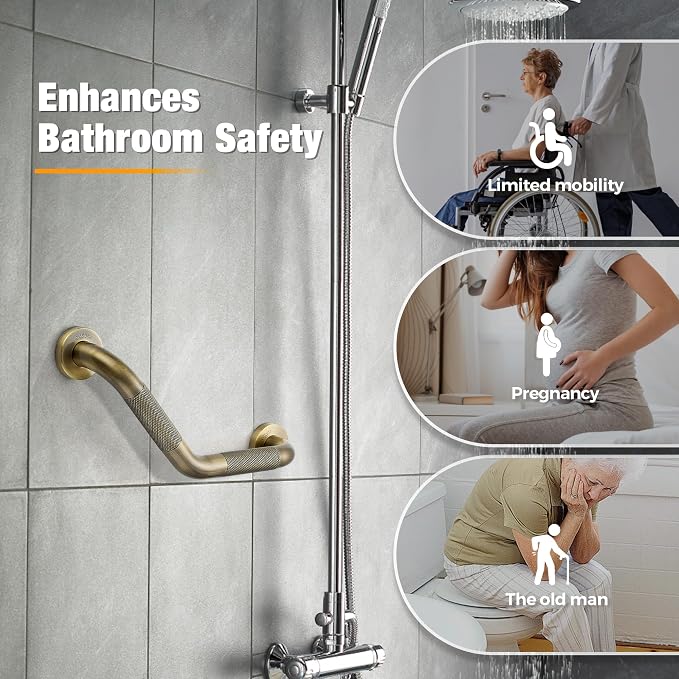 Grab Bars for Bathtubs and Showers- 1-1/4 x 16 Angled Shower Grab Bar for - Image 4