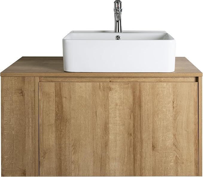 Bathroom Vanity, Natural Color Wall-Mounted Bathroom Vanity - Image 6