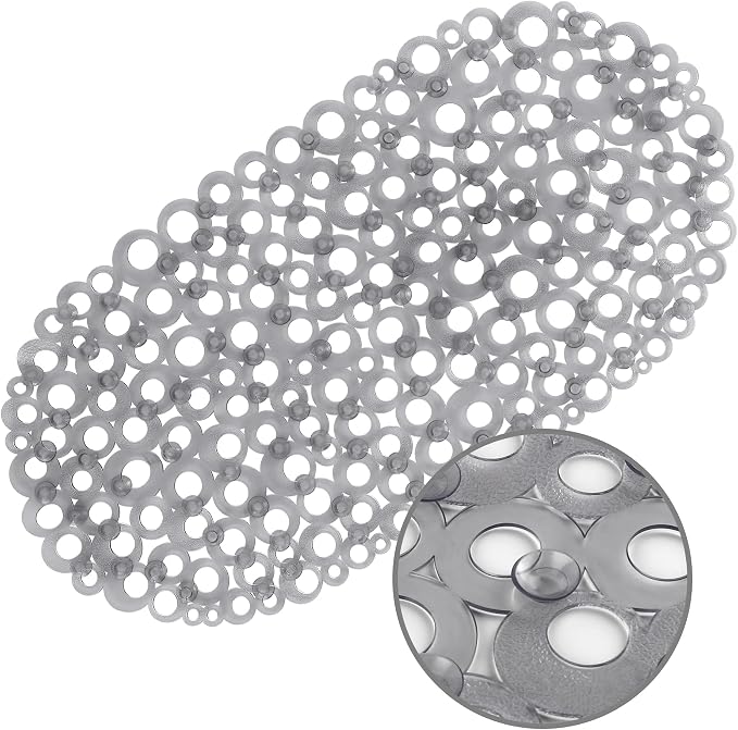 WELTRXE Oval Bathtub Mat Non Slip, Shower Mat by WELTRXE