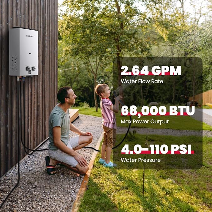 GASLAND Goshower 2.64GPM Outdoor Propane Tankless Water Heater 10L, Compact - Image 4