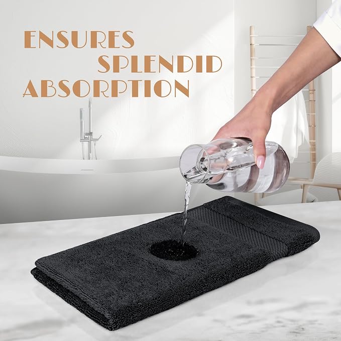 White Classic Black Washcloths Set - Image 5