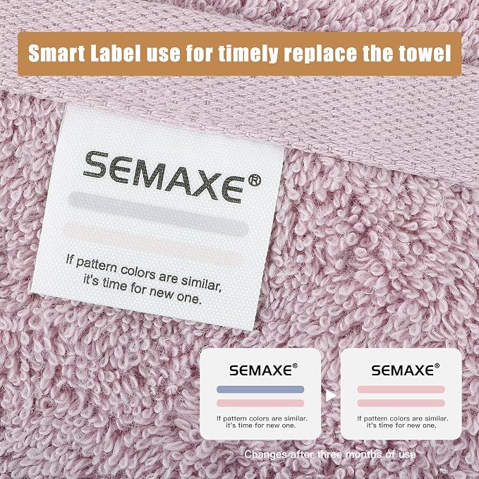 SEMAXE Bath Towel Set, 100% Cotton Absorbent Bathroom Towels - Image 3