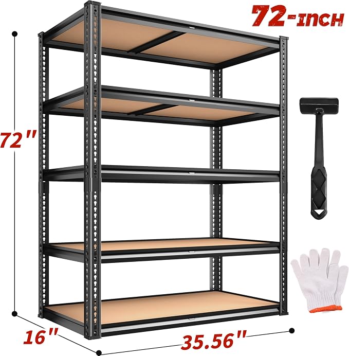 2050LBS Storage Shelves Heavy Duty 5 Tier Garage Storage Shelving, Adjustable - Image 3