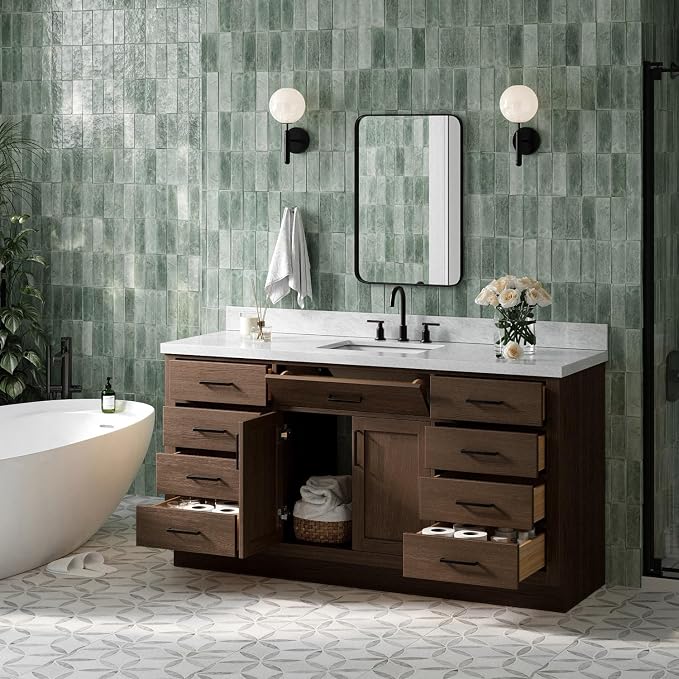 ARIEL Hepburn 67 Inch Single Rectangular Sink Bathroom Vanity - Image 2