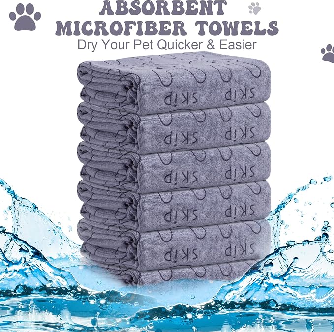 Peryiter 8 Pcs Dog Drying Towels Bulk 55'' x 28'' Pet Grooming Absorbent - Image 2