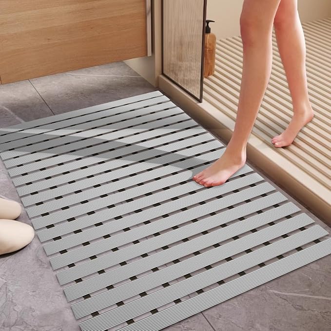 Non Slip Large Shower Mat, Extra Large Shower Mats by Tiamo