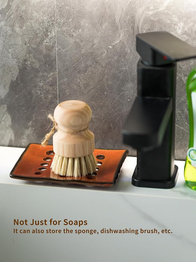 Soap Holder with Self Drain, Ceramic Soap Dishes - Image 5
