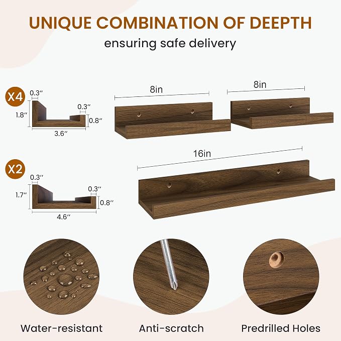 Axeman Picture Ledge Shelf, Floating Shelves - Image 3