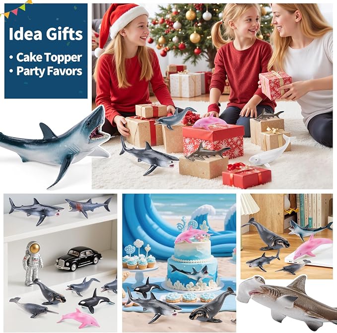 10PCS 5-6" Sea Animal Toys for Toddlers, Bath Ocean Animal Whale Shark - Image 7