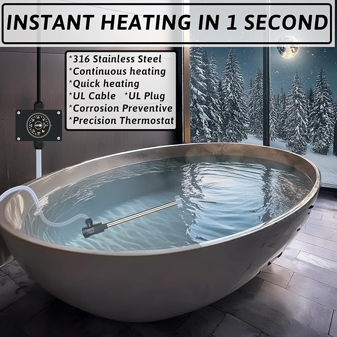 1800W Immersion Water Heater Portable Electric Bathtub & Pool Submersible Water - Image 5