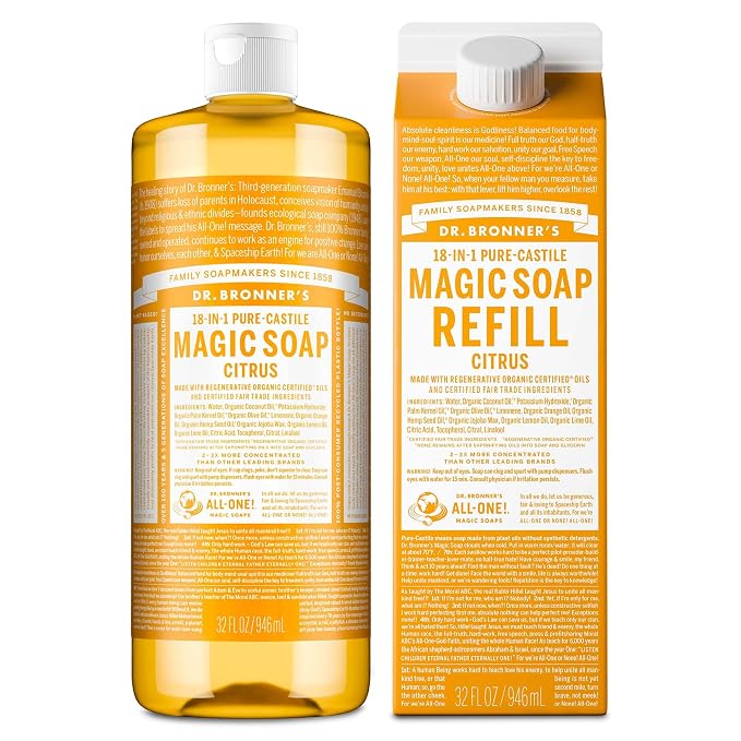Dr. Bronner's Pure-Castile Magic Soap Liquid, Made by DrBronners