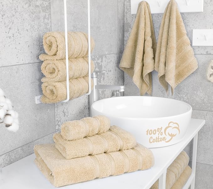 American Soft Linen Luxury 6 Piece Towel Set, 2 Bath Towels 2 Hand Towel 2 - Image 3