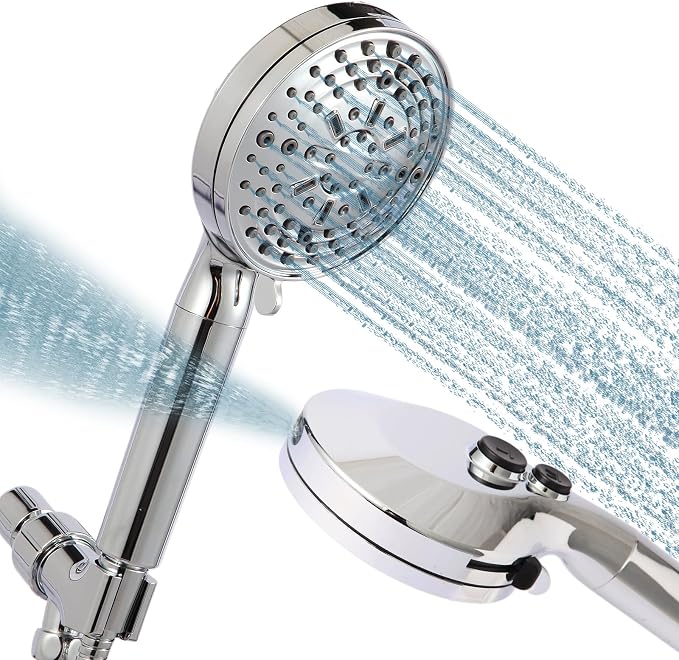 Filtered Shower Head with Handheld, adjustable water flow size, equipped with by Unknown