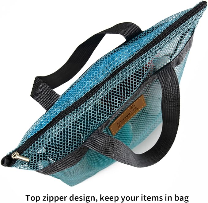 Mesh Shower Caddy Bag Portable Hanging Toiletry and Bath Organizer - Image 2