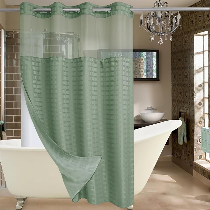 Conbo Mio Stall No Hook Sage Green Shower Curtain by ConboMio